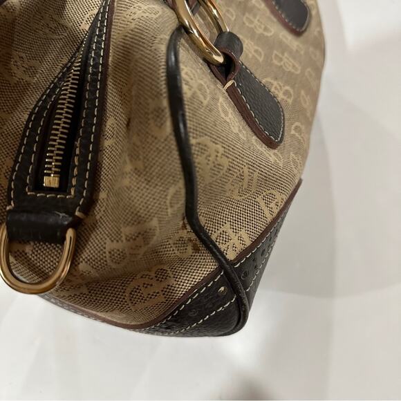 Vintage Dooney & Bourke Canvas Leather Satchel Shoulder Bag - Picture 7 of 16